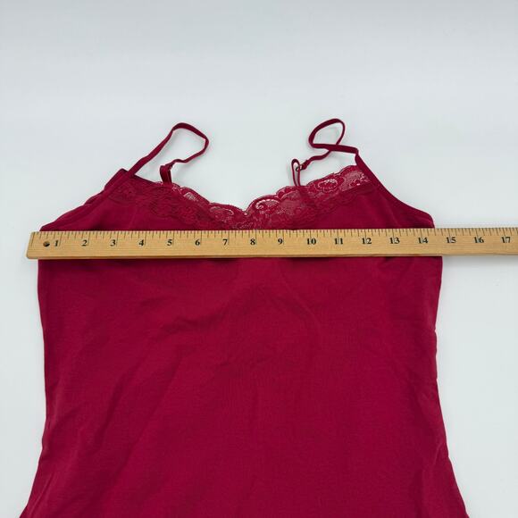 EXPRESS Lace Trim Bra Cami Tank Top Size M Red Stretch Romantic Preppy Y2K - Picture 5 of 6